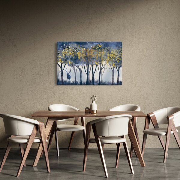Obraz jeleňa v lese (90x60 cm)