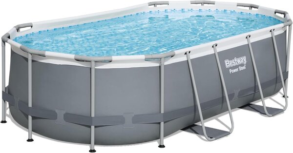 Oválny nadzemný bazén Bestway Power Steel (427 x 250 x 100 cm) s kartušovou filtráciou a rebríkom
