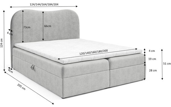 MEBLINE Kontinentálna posteľ AUDE LUX 120x200 gerra 10