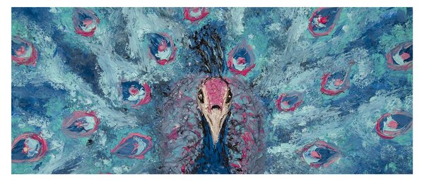 Obraz maľovaného páva (120x50 cm)