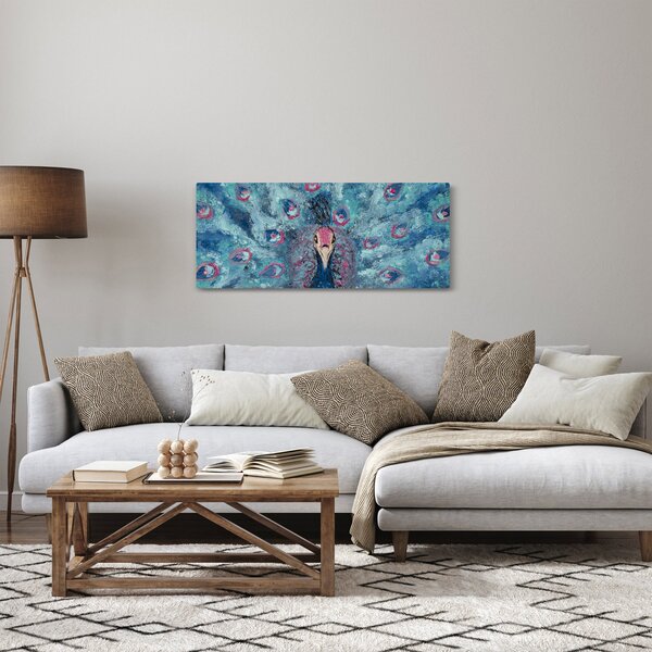 Obraz maľovaného páva (120x50 cm)