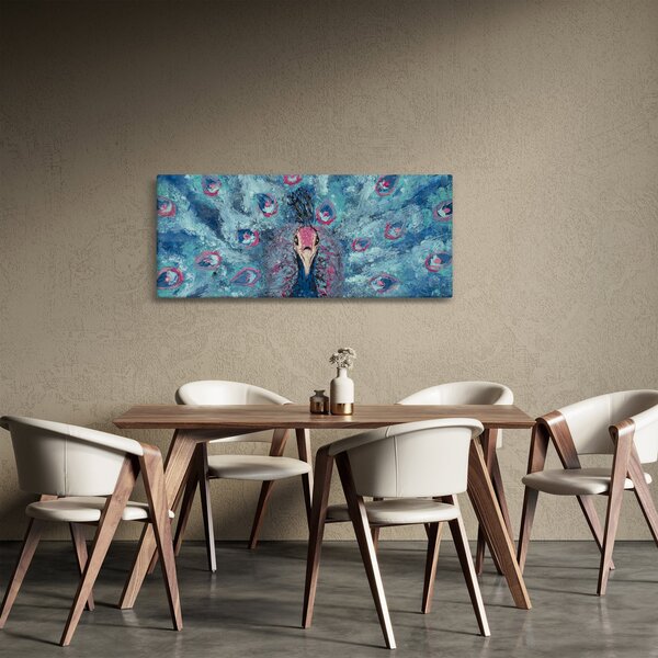 Obraz maľovaného páva (120x50 cm)