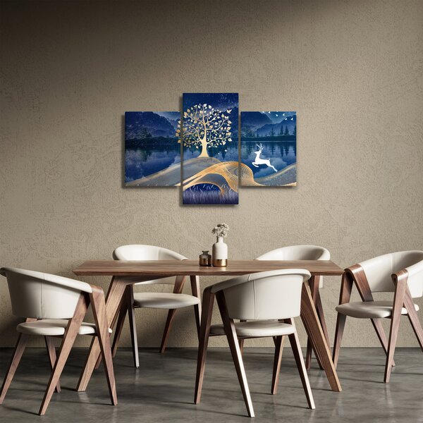 Obraz jeleňov pri splne (90x60 cm)