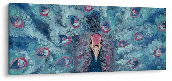Obraz maľovaného páva (120x50 cm)
