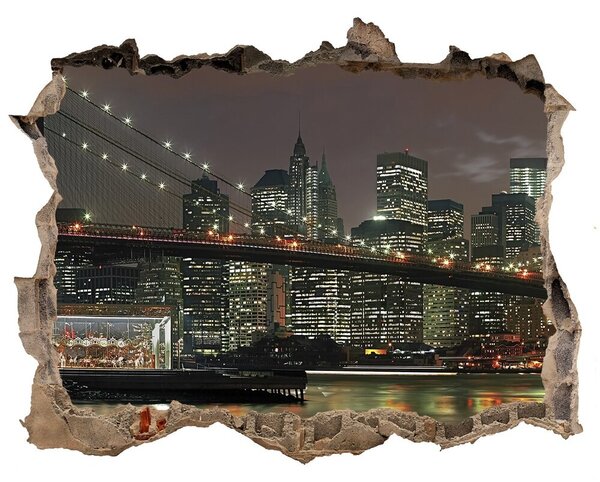 Fototapeta díra na zeď 3D New york v noci nd-k-74924672
