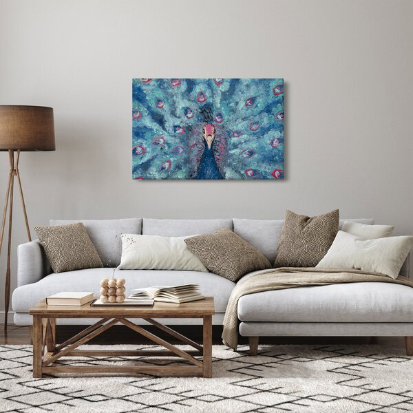 Obraz maľovaného páva (90x60 cm)