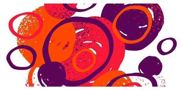 Obraz - Motív s kruhmi v teplých farbách (120x50 cm)