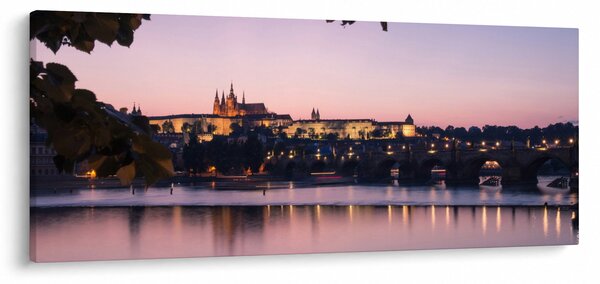 Obraz Pražského hradu a Vltavy (120x50 cm)