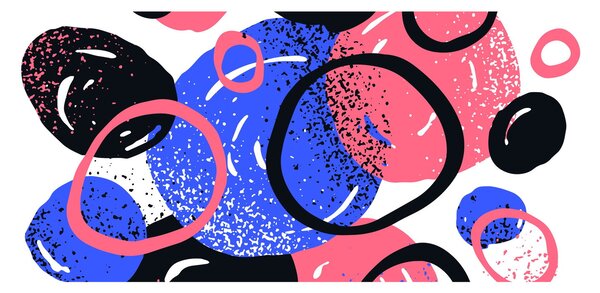 Obraz - Motív s kruhmi v živých farbách (120x50 cm)