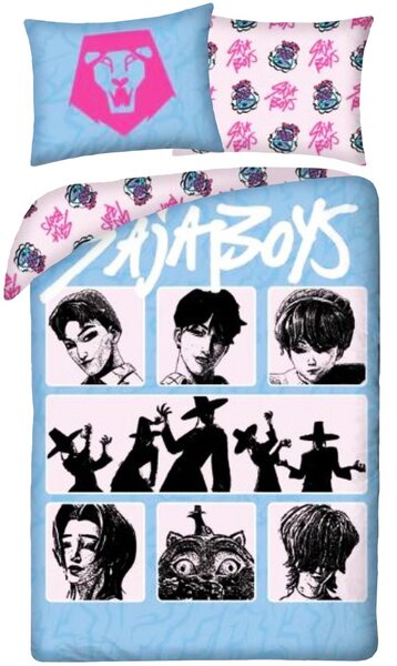 Bavlnené posteľné obliečky KPop Demon Hunters – motív Saja Boys - 100% bavlna - 70x90 cm + 140x200 cm