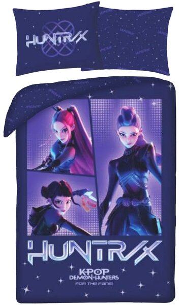Bavlnené posteľné obliečky KPop Demon Hunters – motív HUNTR/X Dark Night - 100% bavlna - 70x90 cm + 140x200 cm