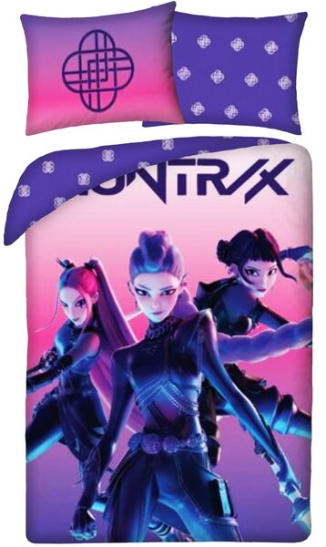 Bavlnené posteľné obliečky KPop Demon Hunters – motív HUNTR/X Neon Pink - 100% bavlna - 70x90 cm + 140x200 cm
