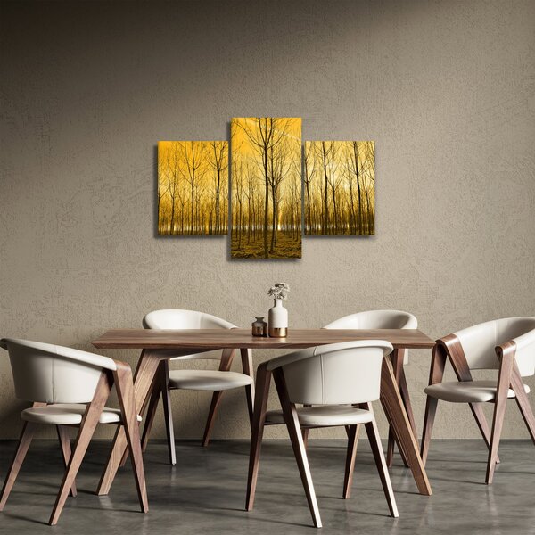 Obraz lesa pri západe slnka (90x60 cm)