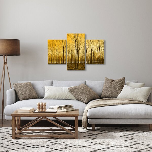 Obraz lesa pri západe slnka (90x60 cm)