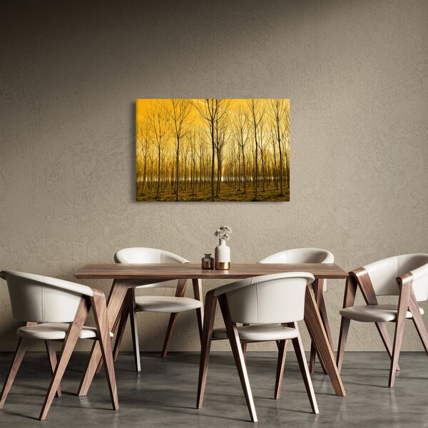 Obraz lesa pri západe slnka (90x60 cm)