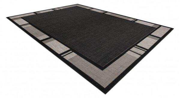 Koberec Floorlux sizal 20195 Čierno/Strieborný