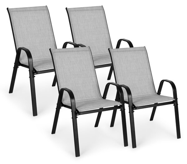 MultiGarden Sada záhradných stoličiek na terasu, balkón, 4 kusy - svetlosivá MultiGarden