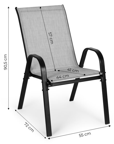 MultiGarden Sada záhradných stoličiek na terasu, balkón, 4 kusy - svetlosivá MultiGarden
