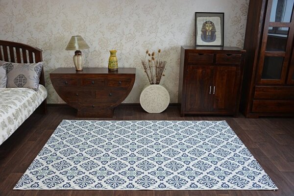 Koberec COLOR 19246/969 SISAL Kvety biely