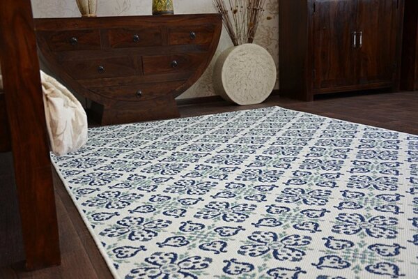 Koberec COLOR 19246/969 SISAL Kvety biely