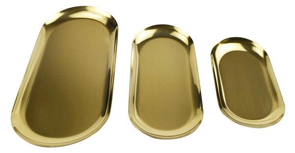 Sinsay - Sada zlatých servírovacích podnosov3 pack - zlatá