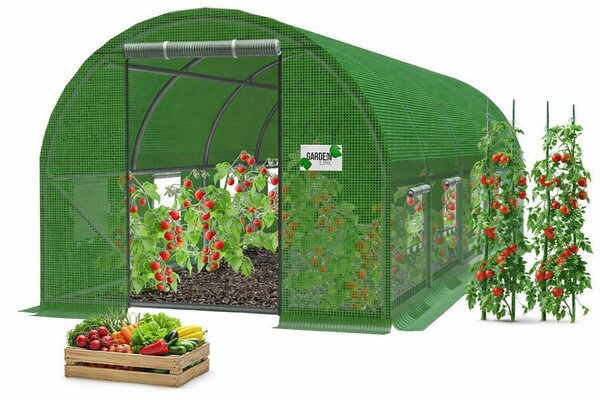 Záhradný fóliovník zelený, rolovacie dvere 800x300 cm TUN5620