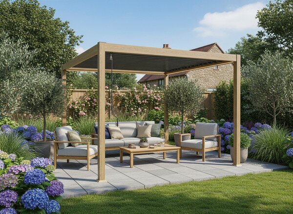 Záhradná pergola SIENA hnedá 300x300 cm RIT1415