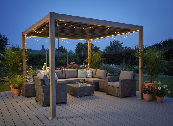 Záhradná pergola SIENA hnedá 300x390 cm RIT1439