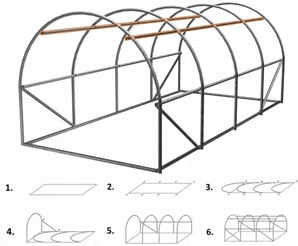 Záhradný fóliovník zelený, rolovacie dvere 600x300 cm TUN3934