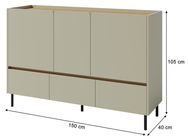Komoda LUCA S7 - zelená