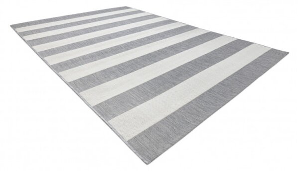 Koberec Floorlux sizal flat 48644/637- Pásy sivo biely