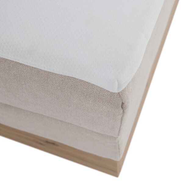 KONDELA Elektrická polohovacia posteľ, boxspring, béžová/dub artisan, 120x200, TIANA