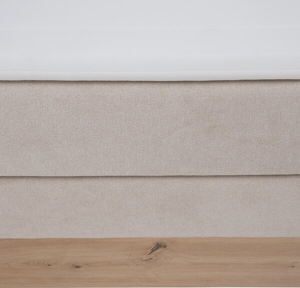 KONDELA Elektrická polohovacia posteľ, boxspring, béžová/dub artisan, 120x200, TIANA