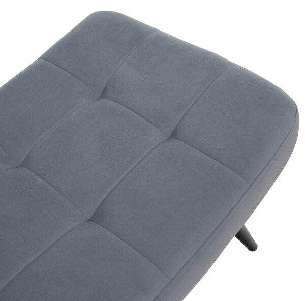 KONDELA Kreslo s podnožou, sivá Velvet látka/čierna, HABEN