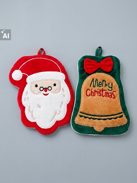 Sinsay - Súprava vianočných uterákov v tvare Santa Clausa a zvončeka 2 pack - viacfarebná