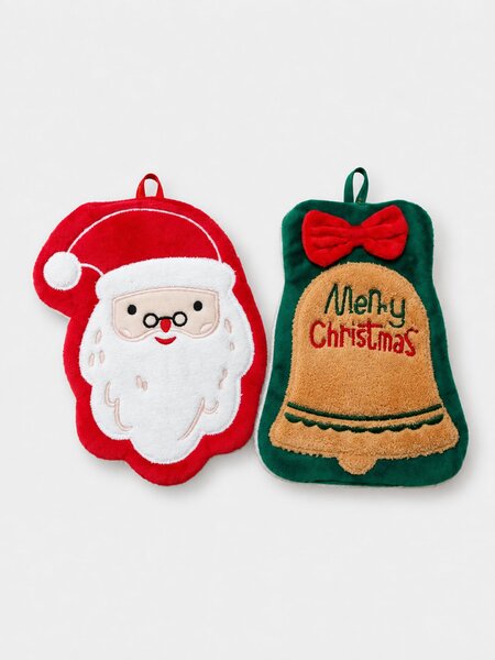 Sinsay - Súprava vianočných uterákov v tvare Santa Clausa a zvončeka 2 pack - viacfarebná