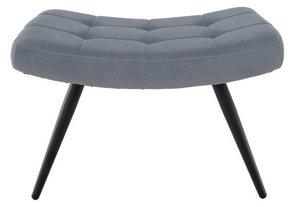 KONDELA Kreslo s podnožou, sivá Velvet látka/čierna, HABEN