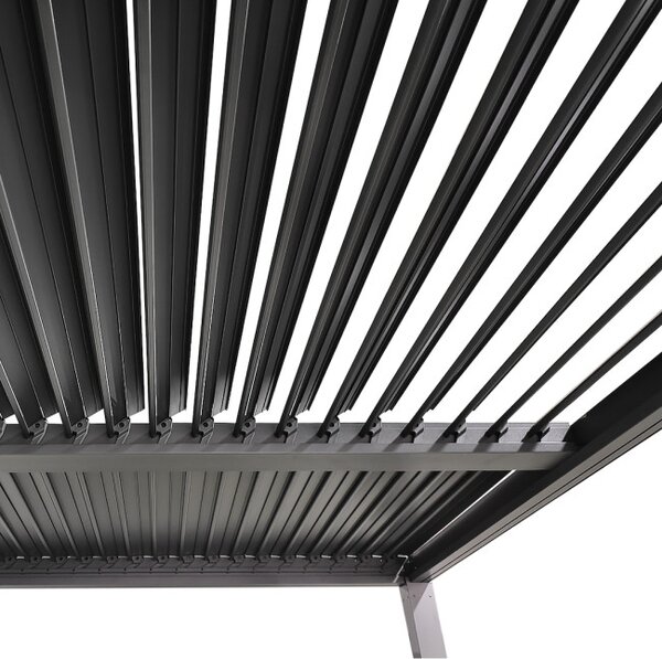 Záhradná pergola LAMELA čierna 300x400 cm