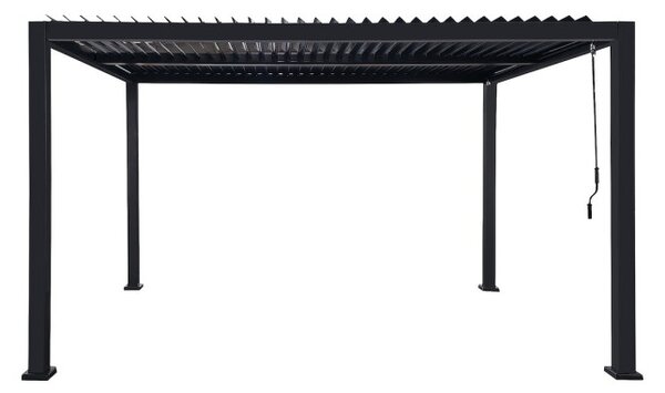 Záhradná pergola LAMELA čierna 300x400 cm