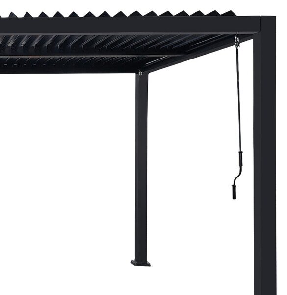 Záhradná pergola LAMELA čierna 300x400 cm