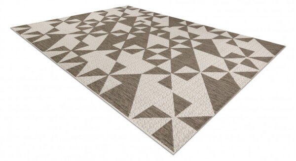 Koberec Šnúrkový SIZAL FLOORLUX 20489 champagne / taupe Trojuholníky