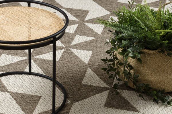 Koberec Šnúrkový SIZAL FLOORLUX 20489 champagne / taupe Trojuholníky