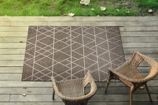 Koberec Šnúrkový SIZAL FLOORLUX 20508 taupe / champagne Trojuholníky