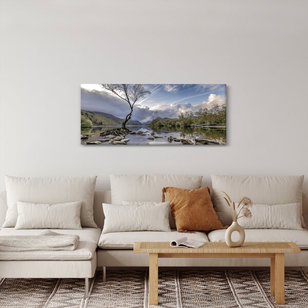 Obraz rieky za stromom (120x50 cm)