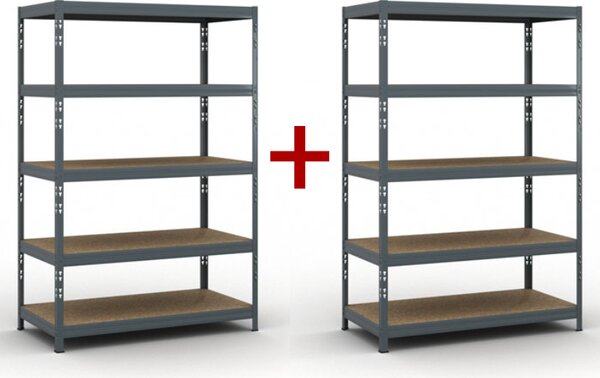 Policový regál 1+1 ZADARMO, 1786x1200x600 mm, nosnosť 280kg