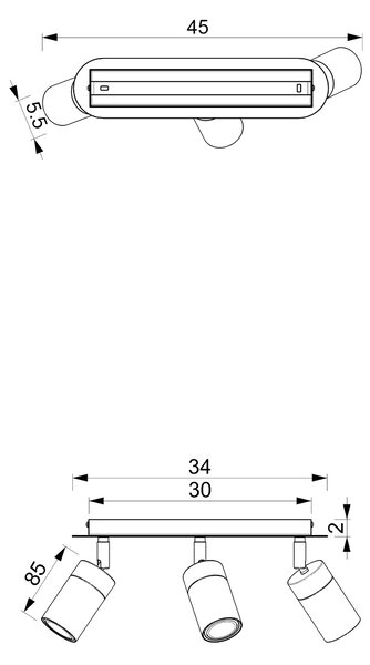 Bodové svietidlo Joker, 3x zlaté/zelené kovové tienidlo, gr
