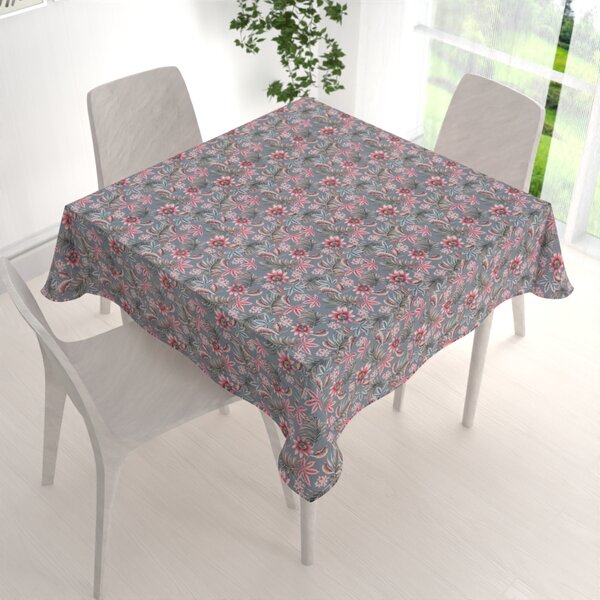 Biante Dekoračný štvorcový obrus PML-043 Tropické kvety na sivom 40x40 cm