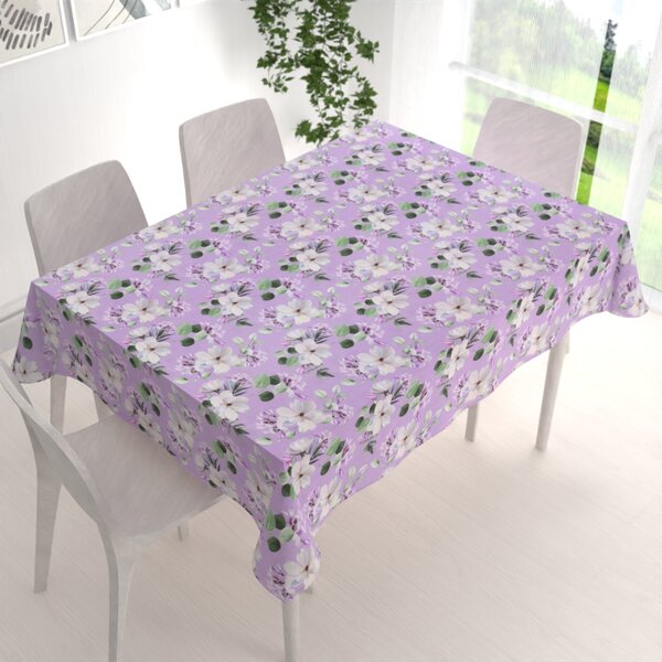 Biante Dekoračný obdĺžnikový obrus PML-044 Kvety magnólie na fialovom 120x160 cm