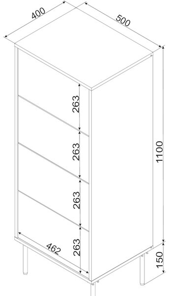 MEBLINE Komoda TIFFANY 4S béžová mat