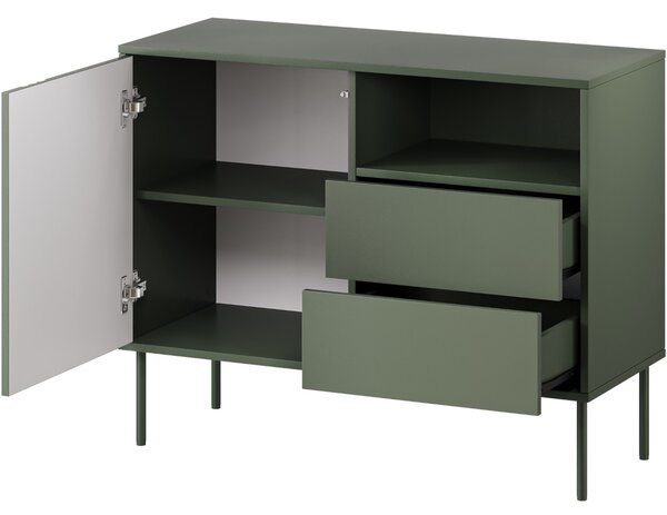 MEBLINE Komoda TIFFANY 1D2S zelená mat
